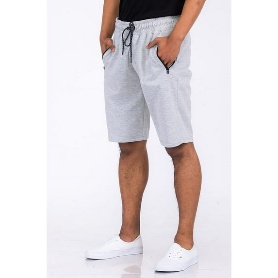 Cotton Blend Lounge Sweat Shorts with Zipper Pockets