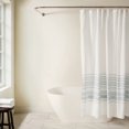 thumbnail image 1 of Cotton Blend Striped Shower Curtain by Comfort Canopy, 72" x 72", Partial Light Blue, 1 of 6