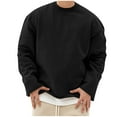 thumbnail image 1 of Cotton Blend Sweatshirts for Men No Hood Long Sleeve Crewneck Shirts Mens Casual Solid Pullover Basic Loungewear Athletic Workout Sweatshirt Tops, 1 of 4