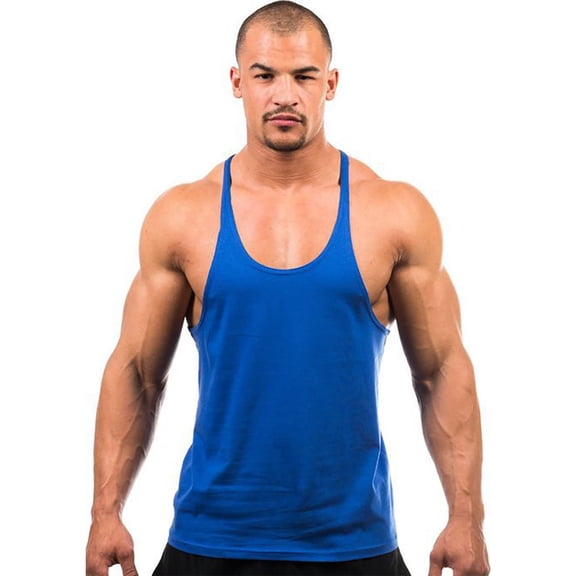 Cotton-Blend Tank Tops for Men Racerback Sleeveless Muscle Shirts Mens Casual Solid Pullover Crewneck Basic Fitness Sports Workout Vest