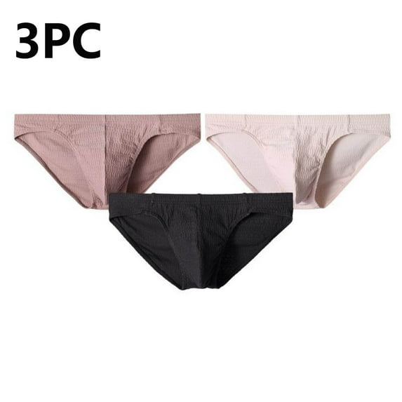 Cotton-Blend Underwear for Men 3 Pack Lightweight Solid Color Low Waisted Breathable Multipack Loungewear Athletic Workout Hipsters Briefs