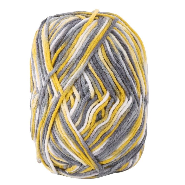 Cotton Blends Handmade Crochet Gloves Sweater Knitting Yarn Cord Yellow  Gray 50g 