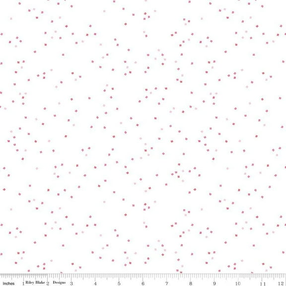 Cotton Blossom Riley Blake Flowers Floral Blossoms Small Tiny Flowers White Cotton Fabric Print by the Yard (C730-ALLTHEPINK)