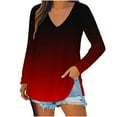 thumbnail image 1 of Cotton Blouses for Women Casual Fall Work Sweatshirt for Women Casual V Neck Floral Sweatshirt Long Sleeve Tunic Tops, 1 of 5