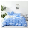 thumbnail image 1 of Cotton Blue Cloud Comforter Set Queen Size Sky Blue Comforter Cotton 3 Pieces Soft Light Blue Queen Comforter Bedding Set Women Solid Blue Queen Bed Comforter Set for All Season as Gift, 1 of 6