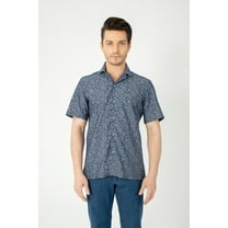 Cotton Blue Tulip Motifs