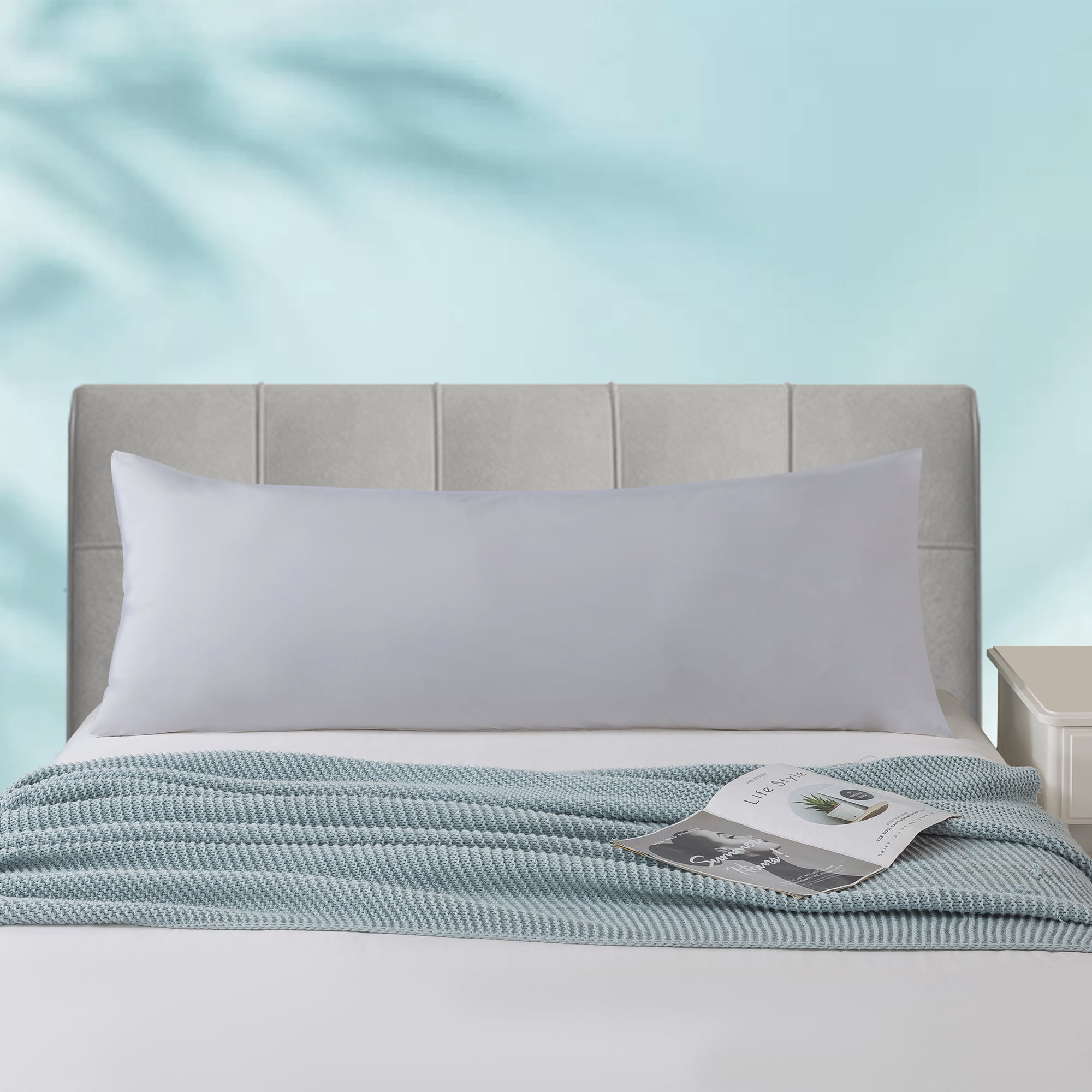 Large Size Cotton Body Pillowcase Zippered Long Pillow Cover Ultra Soft 20x54 inch Light Grey Walmart
