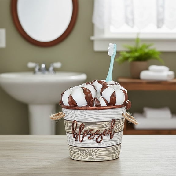 Cotton Boll Bath Collection - Toothbrush Holder