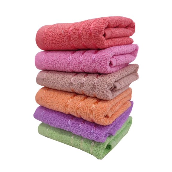 Cotton Bolls Textiles Cotton Hand Towel 520 Gsm | Multipurpose Napkins Kitchen Towel Wash Basin Gym Yoga (Set Of 6)