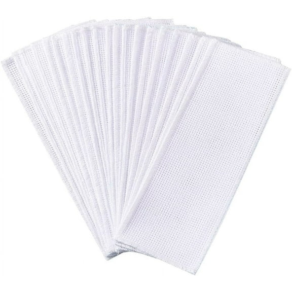 Cotton Bookmarks for Cross Stitch Making Rectangle White 189x70x1.5mm 20pcs/set DIY