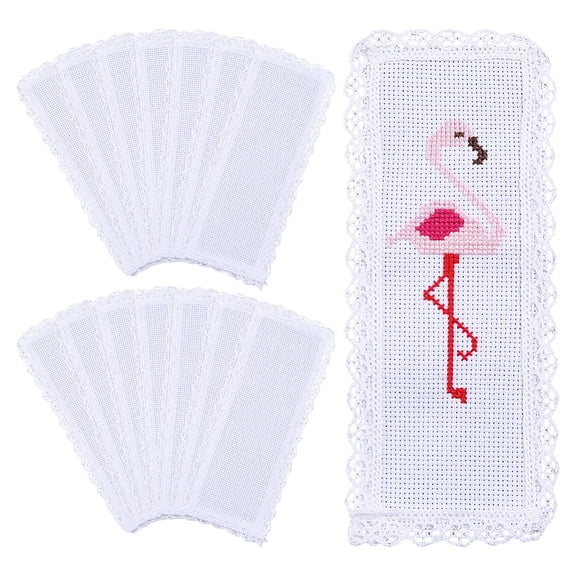 Cotton Bookmarks for Stitch Making Rectangle White 204x86x0.5mm