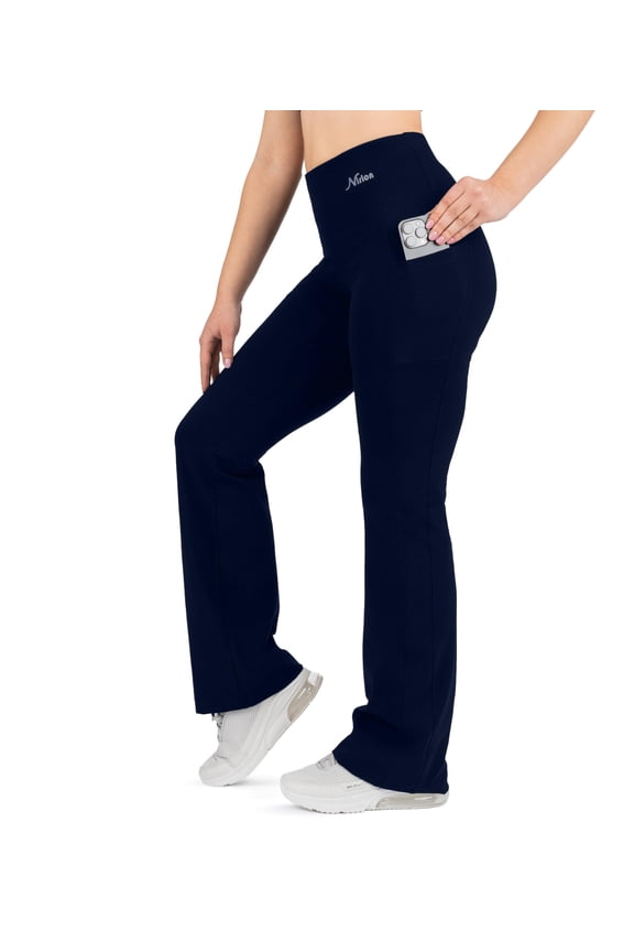 Cotton Bootcut Yoga Pants Size 18, Height: 5'2" - 5'5" | 30" Inseam Navy Blue