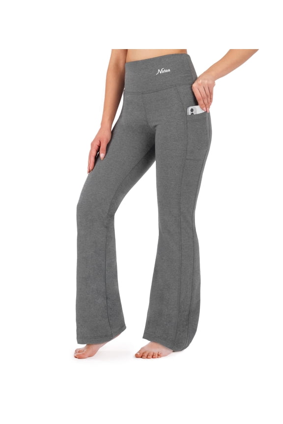 Cotton Bootcut Yoga Pants Size 4, Height: 5'5" - 5'8" | 32" Inseam Grey