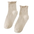 thumbnail image 1 of Cotton Bootie Socks Frilly Crews Socks for Womens Lovely High Ankle Socks,Lolitas Ankle Socks Sweet Ruffle Socks Gifts, 1 of 20
