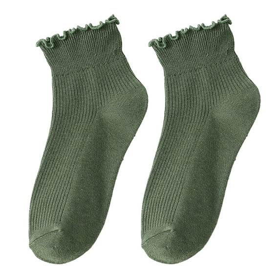 Cotton Bootie Socks Frilly Crews Socks for Womens Lovely High Ankle Socks,Lolitas Ankle Socks Sweet Ruffle Socks Gifts