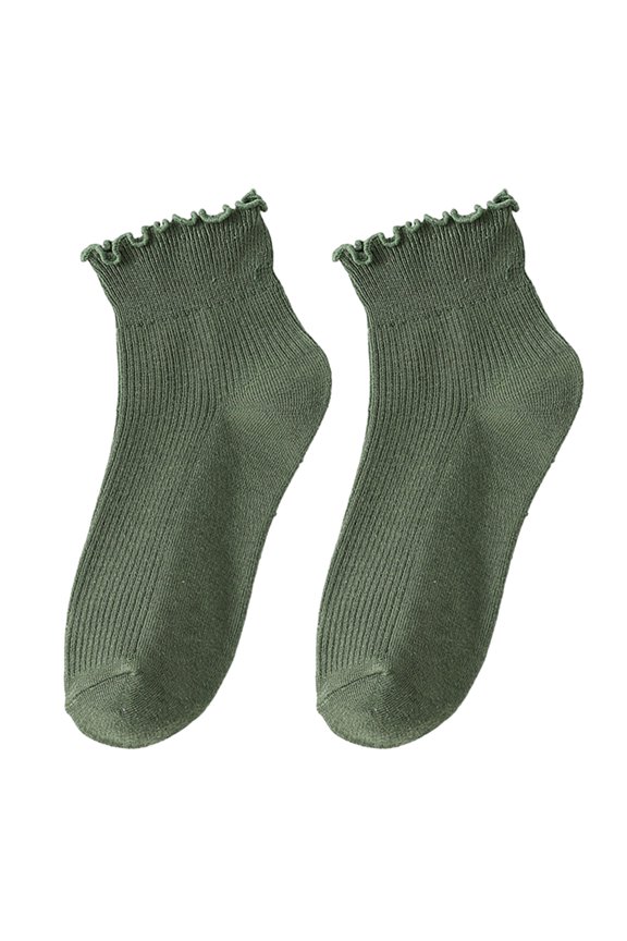 Cotton Bootie Socks Frilly Crews Socks for Womens Lovely High Ankle Socks,Lolitas Ankle Socks Sweet Ruffle Socks Gifts