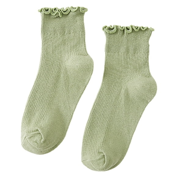 Cotton Bootie Socks Frilly Crews Socks for Womens Lovely High Ankle Socks,Lolitas Ankle Socks Sweet Ruffle Socks Gifts