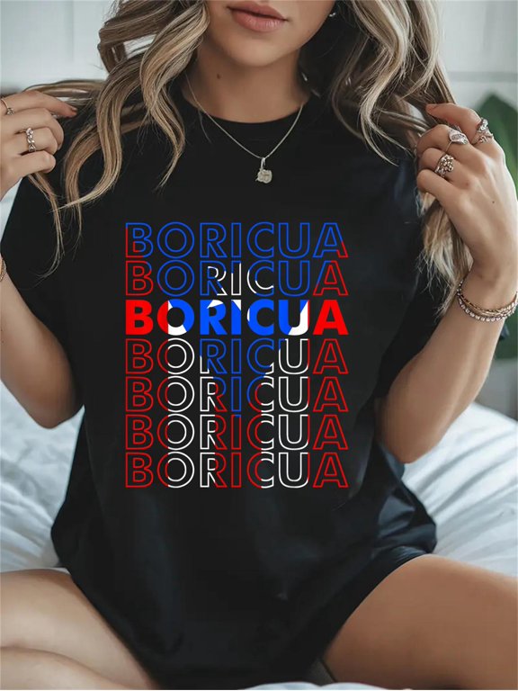 Cotton Boricua - Pride Puerto Rican - Puerto Rico Flag Casual Graphic Tee Lightweight Daily Wear T-Shirt