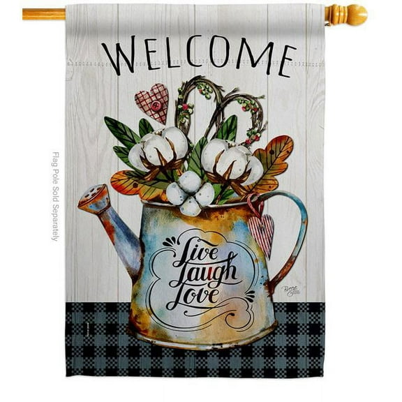Cotton Bouquet Country Living The South 28 x 40 in. Double-Sided Decorative Vertical House Flags for Decoration Banner Garden Yard Gift