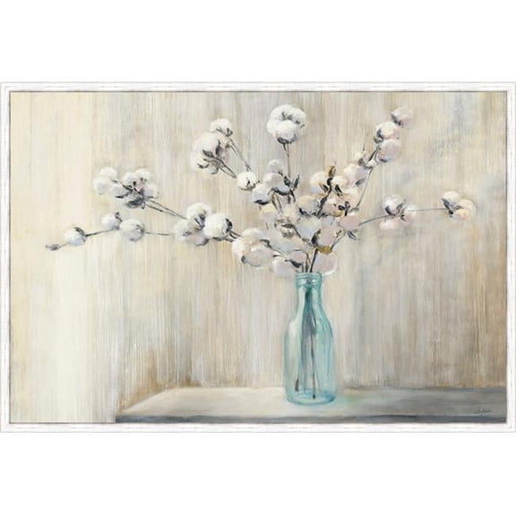 Cotton Bouquet Framed Textured Fine Art Print