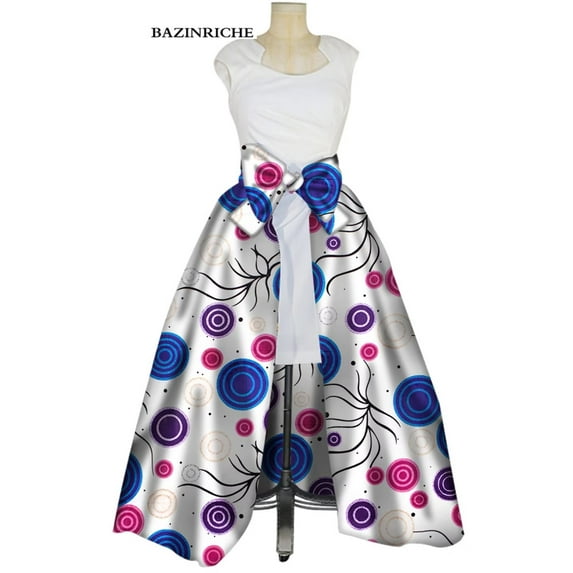 Cotton Bow Knot Skirts African Print Skirts for Women Traditional African Women Clothing WY03052