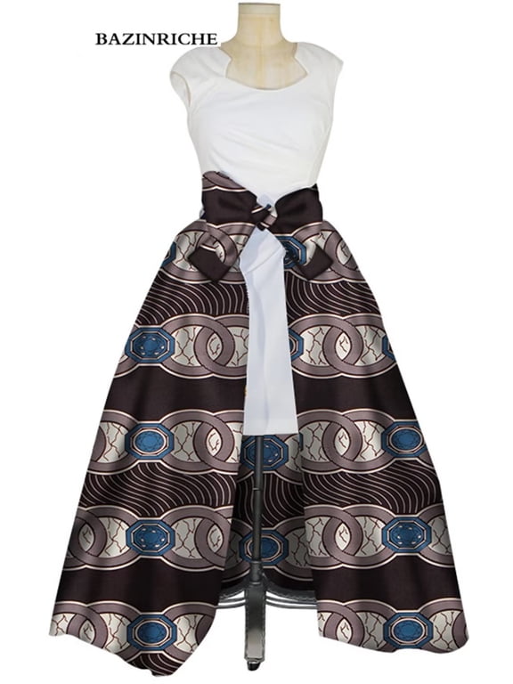 Cotton Bow Knot Skirts African Print Skirts for Women Traditional African Women Clothing WY03052