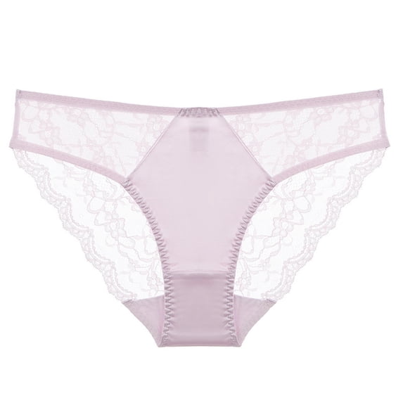 Cotton Boy Shorts Underwear for Women Women's Bikini Panties Sheer Lace Briefs Lightweight Thin Mesh Underpants Purple XL