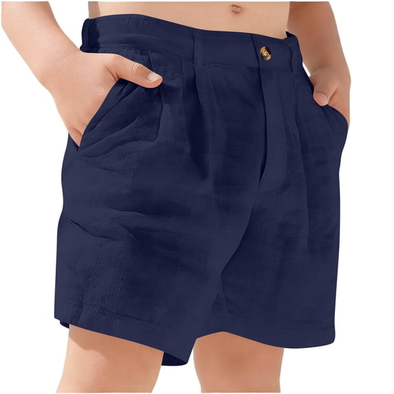 Cotton Boys Cargo Shorts Solid Color Toddler Boys Shorts Elastic Waisted Plus Size Shorts Straight Leg Casual Shorts And Comfortable Shorts for Boys Size 4-5 Years