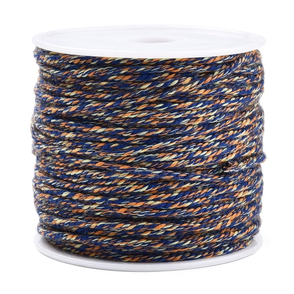Cotton Braid Thread with Spool Round Dodger Blue 1.2mm about 21.87 Yards(20m)/Roll