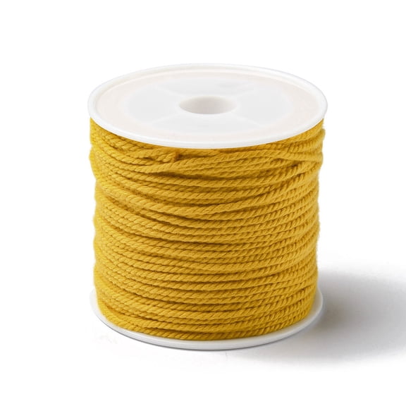 Cotton Braid Thread with Spool Round Goldenrod 1.2mm about 21.87 Yards(20m)/Roll