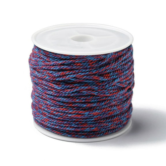 Cotton Braid Thread with Spool Round Purple 1.2mm about 21.87 Yards(20m)/Roll