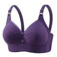 thumbnail image 1 of Cotton Bralette New Womens Push up Bras Supportive Bra Adjustable Wirefree Breathable Everyday Bra Comfort No Underwire Bra Bralettes for Women Padded Bra with No Padding Purple, 1 of 3