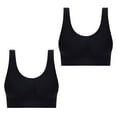thumbnail image 1 of Cotton Bralettes for Women Convertible Bra Feature V-Neck Longline Bra Style W-1769 Hook and Eye Closure Lace Bras Black XXL, 1 of 8