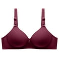 thumbnail image 1 of Cotton Bralettes for Women Lightly Lined Bra Feature V-Neck Bralette Bra Style W-237 Wine M, 1 of 6