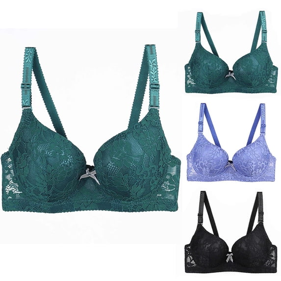 Cotton Bralettes for Women Seamless Bra Feature V-Neck Padded Bra Style W-1021 Green XL