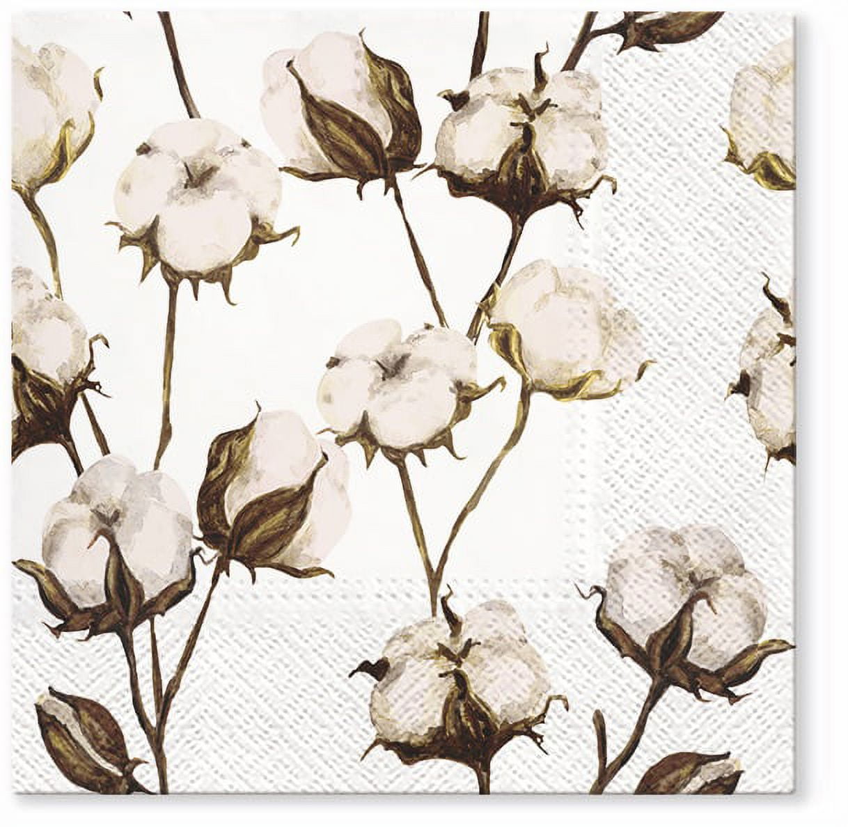 Cotton Branches - Decorative Floral Lunch Paper Napkins 100pcs - Perfect for Decoupage, Party, Birthday, Special Occasions, Weddings