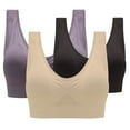 thumbnail image 1 of Cotton Bras for Women New 3-Pack Sports Bras for Women 2024 No Underwire Plus Size Bra Seamless Yoga Exercise Athletic Underwear Women Seamless Sports Bra Multicolor, 1 of 9