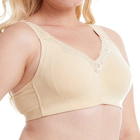 Cotton Bras for Women High Support Full Coverage Push up Breathable Comfortable Underwear Solid Color Everyday Bralettes (XL, Yellow)