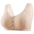 thumbnail image 1 of Cotton-Bras for Women Plus Size M-4X Front Closure Wireless Push Up Comfortable Bralettes Casual Solid Full-Coverage Underwear, 1 of 2
