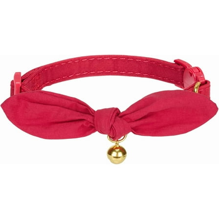 Cotton Breakaway Cat Collar with Bowtie and Bell, Adjustable Cute Soft Corduroy Kitten Collars for Girl Cats
