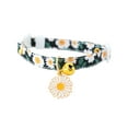 thumbnail image 1 of Cotton Breakaway Cat Collars with Bell Daisy Pendant Kitty Kitten Collars, Collar for Cats, 1 of 6