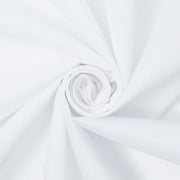 Cotton Broadcloth Fabric Lightweight Soft Solid Woven Polyester Blend By The Yard & Wholesale - White 10 Yards