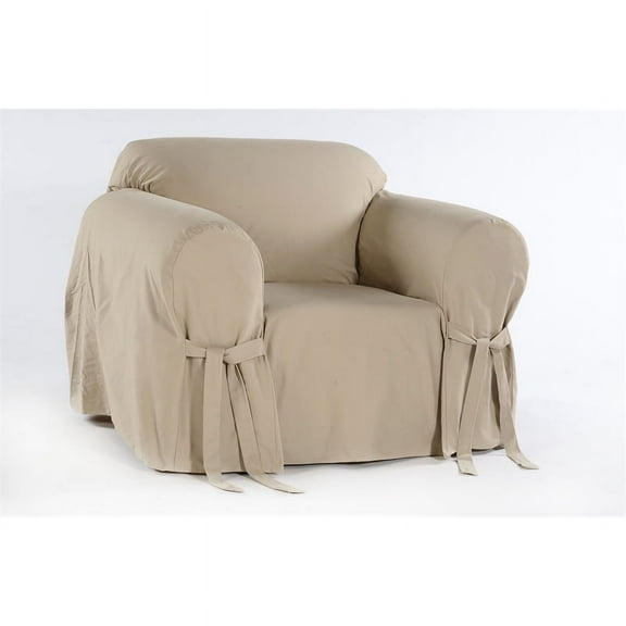 Cotton Brushed Twill one piece Slipcover-Khaki