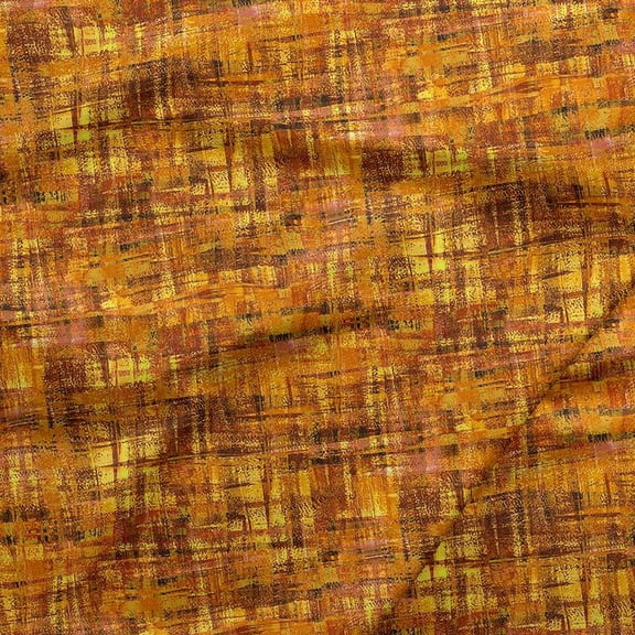 Cotton Brushstrokes Painted-Look Textured Tonal Blenders Gold Cotton Fabric Print by the Yard (120-19701)