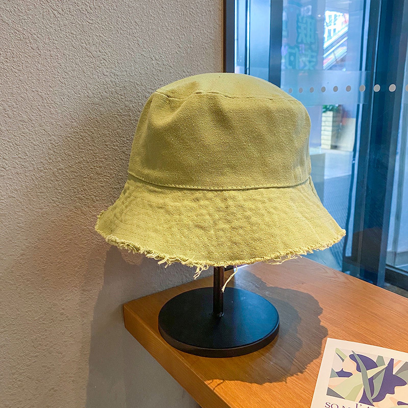 Cotton Bucket Hat Fisherman Hat Outdoor Travel Cap for Men and Women