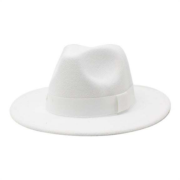 Cotton Bucket Hats for Women Men'S And Women'S Solid Ribbon Bucket Hat Jazz British Hat,White Women's Accessories Bucket Hats M