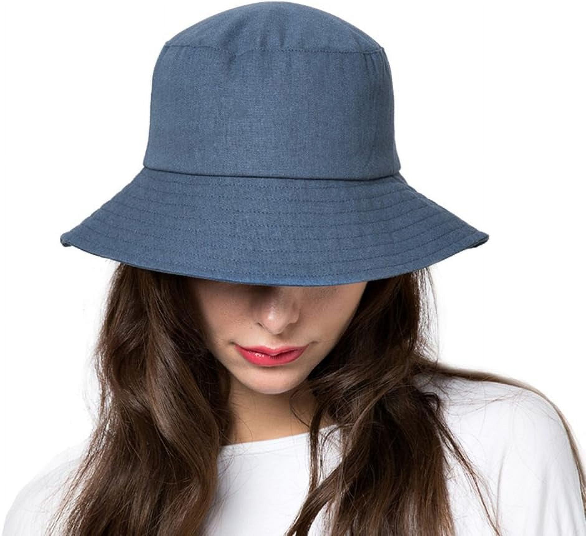 Washed Cotton Bucket Hats Packable Summer Outdoor Cap Travel Beach Sun Hat Plain Colors For Men Women