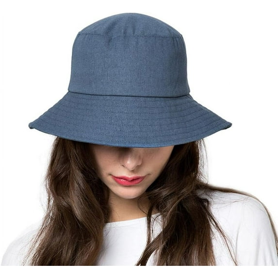 Cotton Bucket Hats for Women Sun Beach Hat Teens Girls Wide Brim Summer Fisherman's Caps UPF 50+