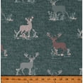 thumbnail image 1 of Cotton Bucks Deer Blithe Animals Woodland Forest Creatures Teal Cotton Fabric Print by the Yard (BLI-75602), 1 of 1