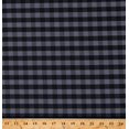 thumbnail image 1 of Cotton Buffalo Plaid 1/2 Inch Gray Black Checkered Striped Cotton Fabric Print by the Yard (112261), 1 of 1